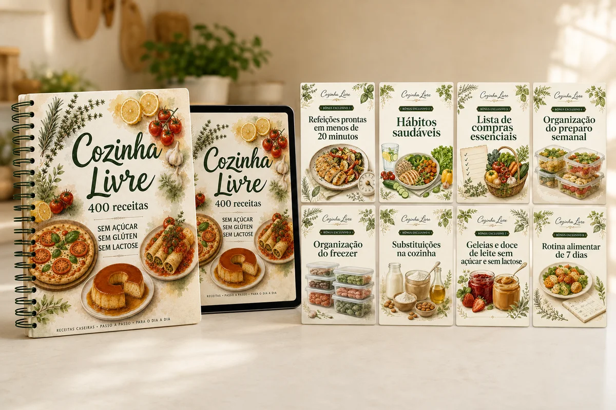 Livro Cozinha Livre, versão digital e oito bônus digitais